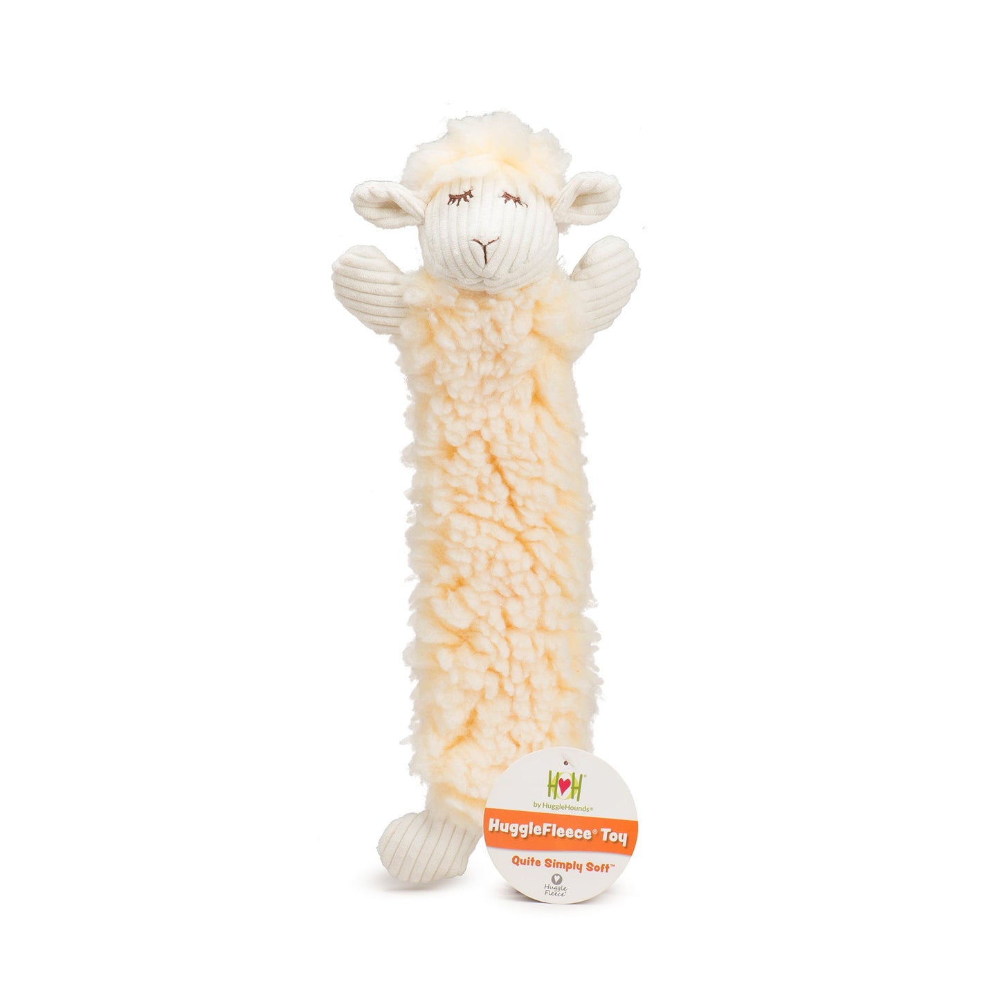 HuggleHounds Louise Lamb Fluffer Long & Lovelie™ Durable Plush Dog Toy