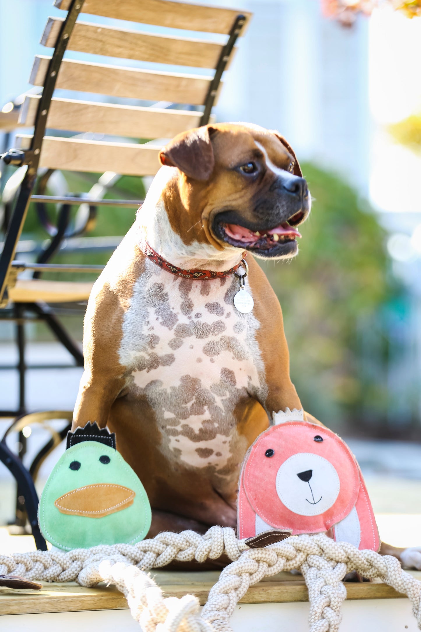 HuggleHounds Bitsy Bunny Natural Rope Knottie® Dog Toy - Large