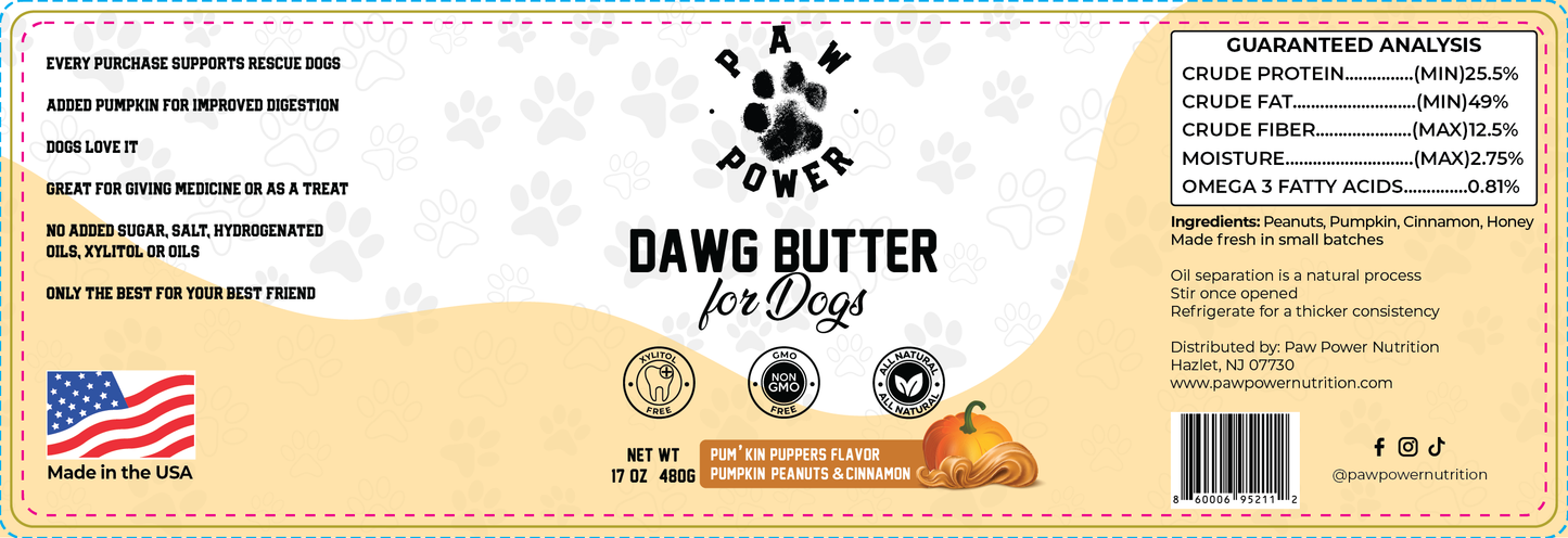 Paw Power Dawg Butter - Pum'kin Puppers