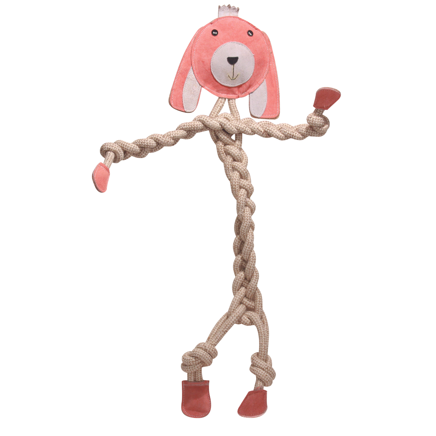 HuggleHounds Bitsy Bunny Natural Rope Knottie® Dog Toy - Large